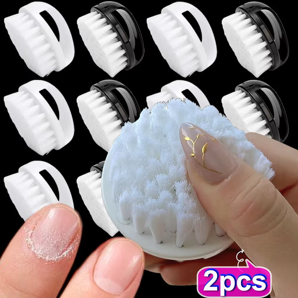 Brosse de nettoyage de la poussière des ongles, anneau, poils durs, brosses à ongles professionnelle