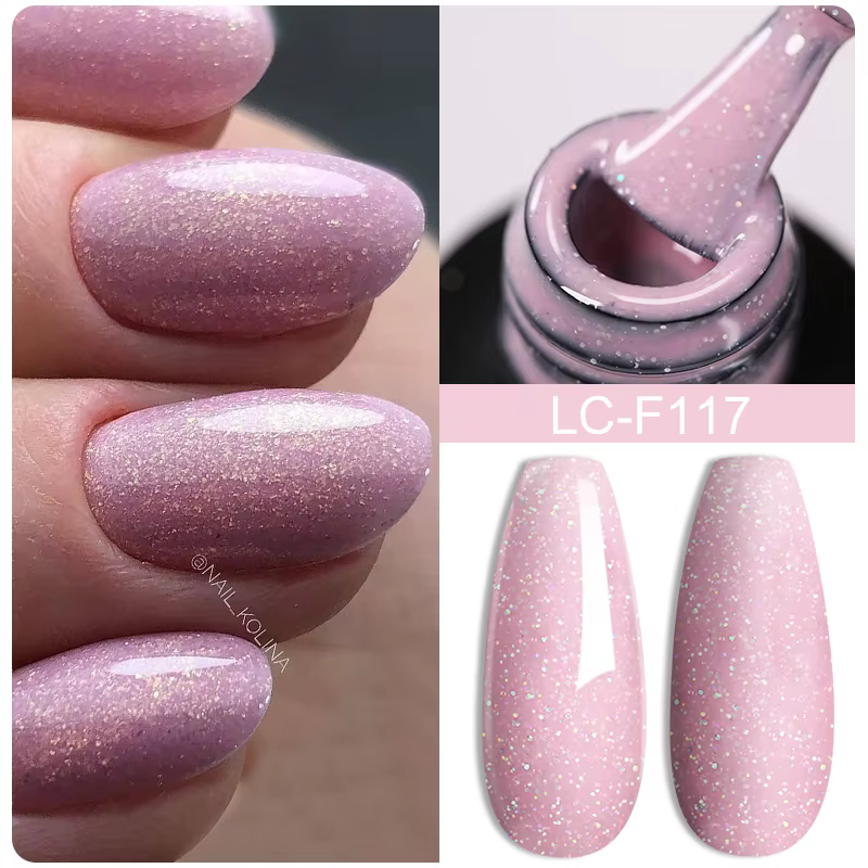 LILYCUTE 7ML rose paillettes vernis à ongles Gel nu naturel longue durée manucure tremper UV LED Nai