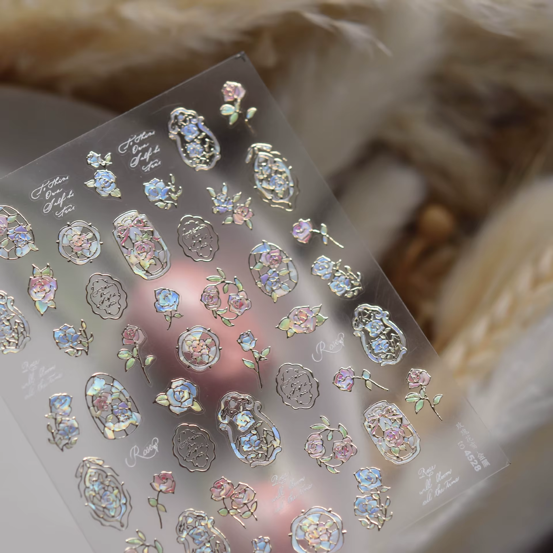 Autocollants pour Nail Art, 1 pièce, fleur de rêve, coque de fenêtre, lumière, fleur japonaise, auto