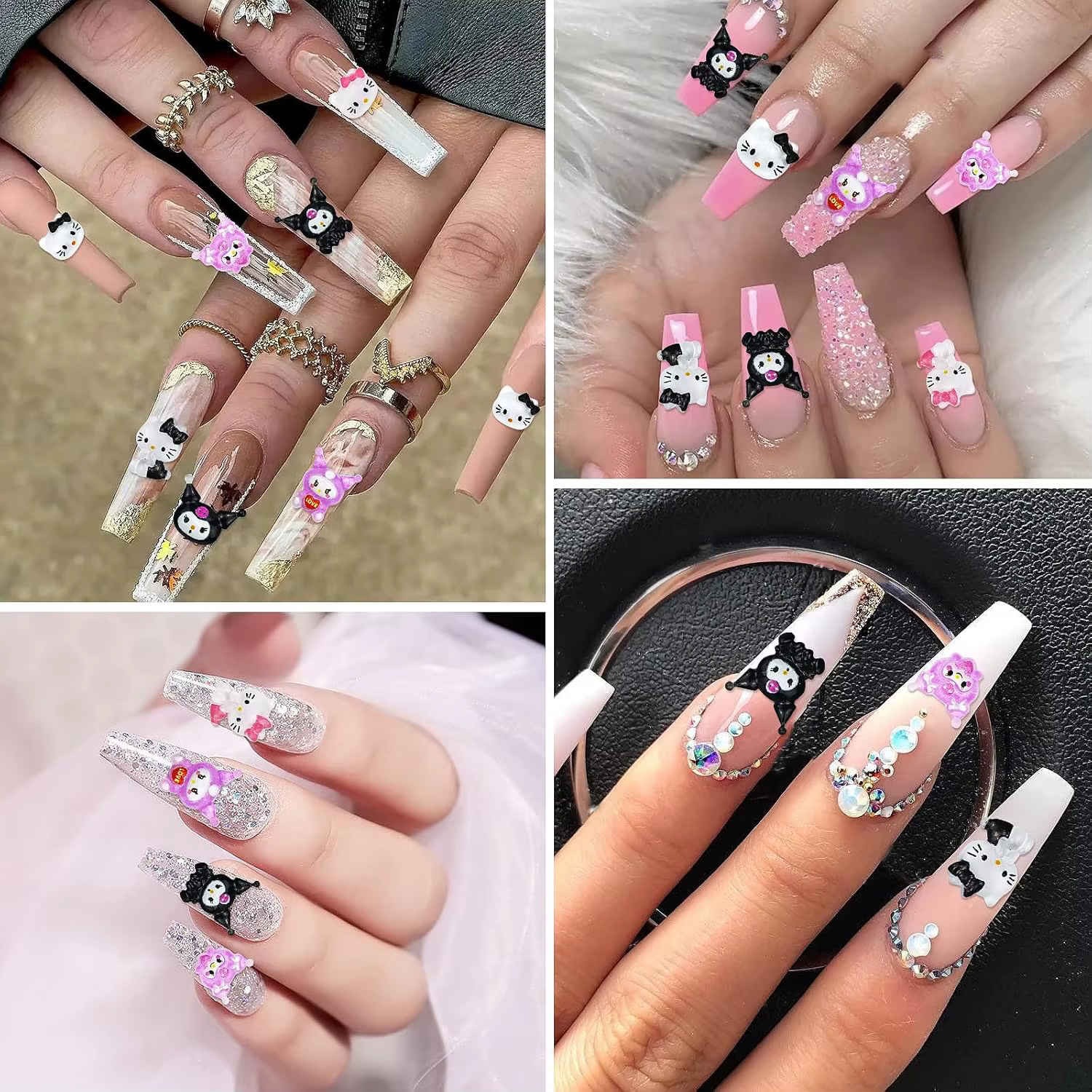 Sanrioed Hello Kitty bricolage Nail Art bijoux décor Kawaii Kuromi breloques pour manucure bricolage