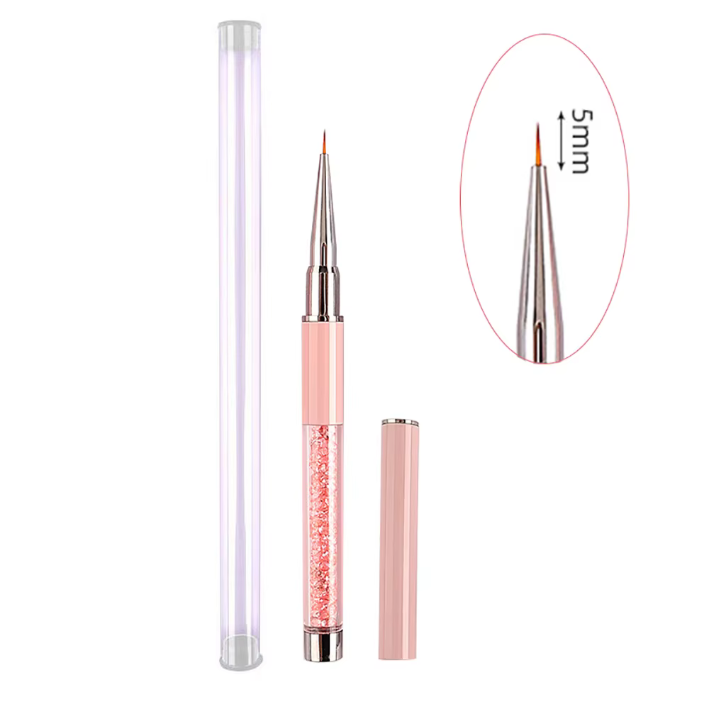 Stylo pinceau rose pour Nail Art, lignes à rayures, peinture de fleurs, stylo de dessin, grilles d'e