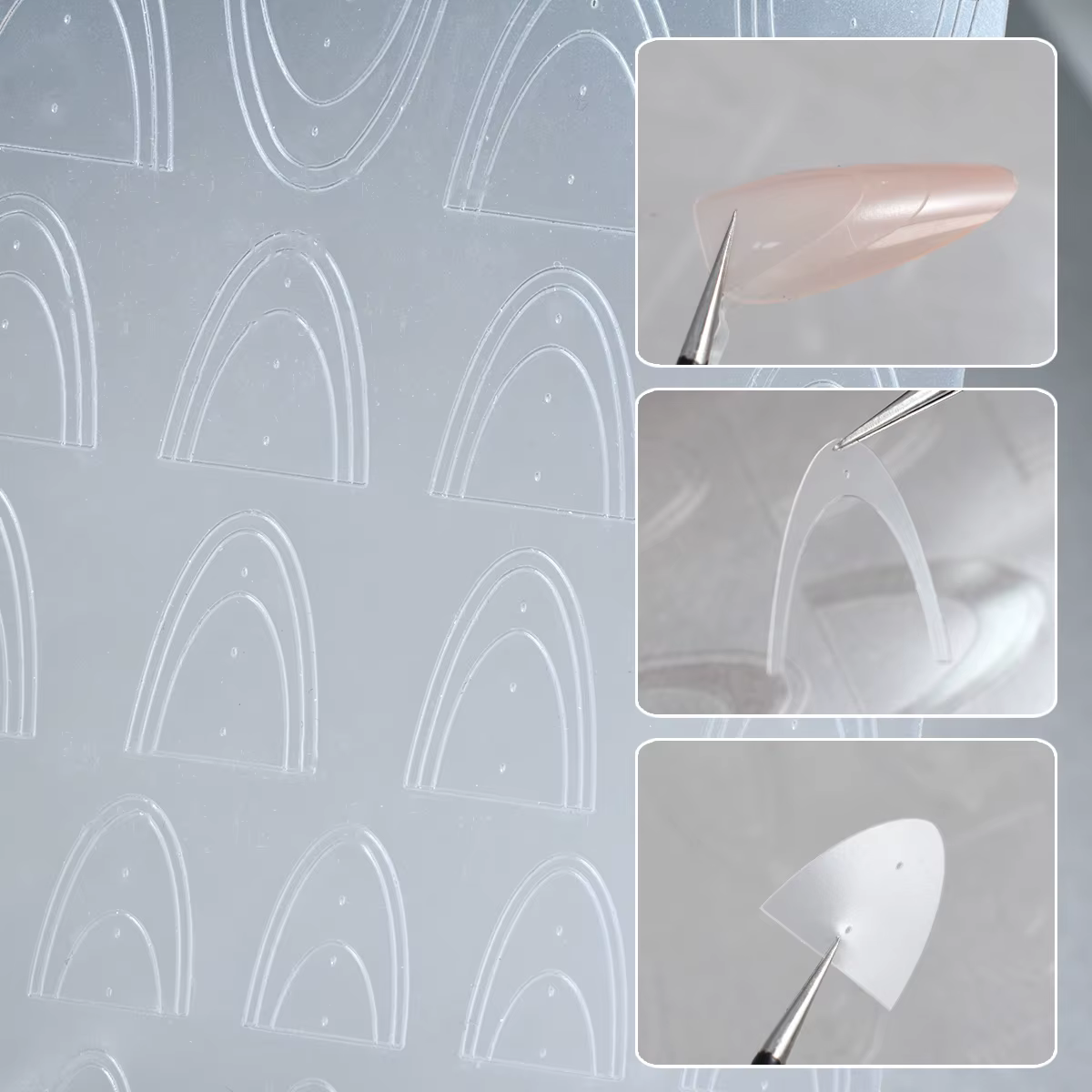 Autocollants pour ongles français en dentelle creuse, 1 pièce, mode Simple, curseur auto-adhésif, dé