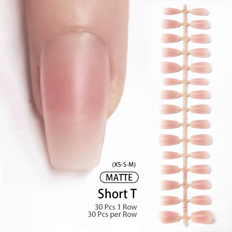 30 pièces mat nu faux ongles mode presse sur Extension rapide portable faux ongles Simple couverture