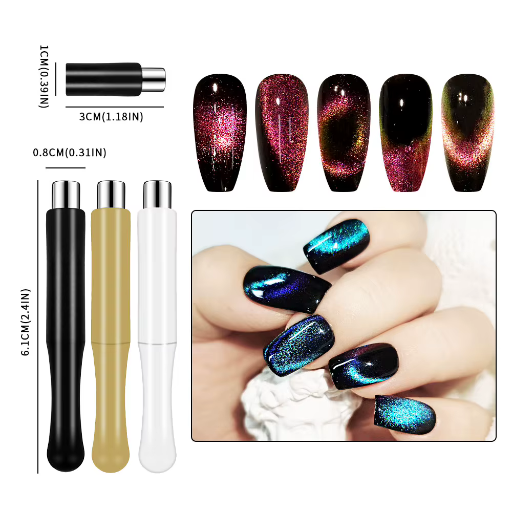 Ensemble de stylos baguette magnétique pour Nail Art, pour peinture sur Gel œil de chat 3D, baguette