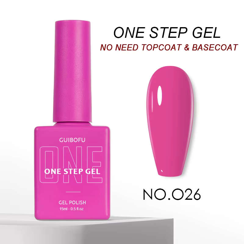Gel 3 en 1 One Step Gel (pas besoin de couche de finition ni couche de base) 27 couleurs série 15 ml