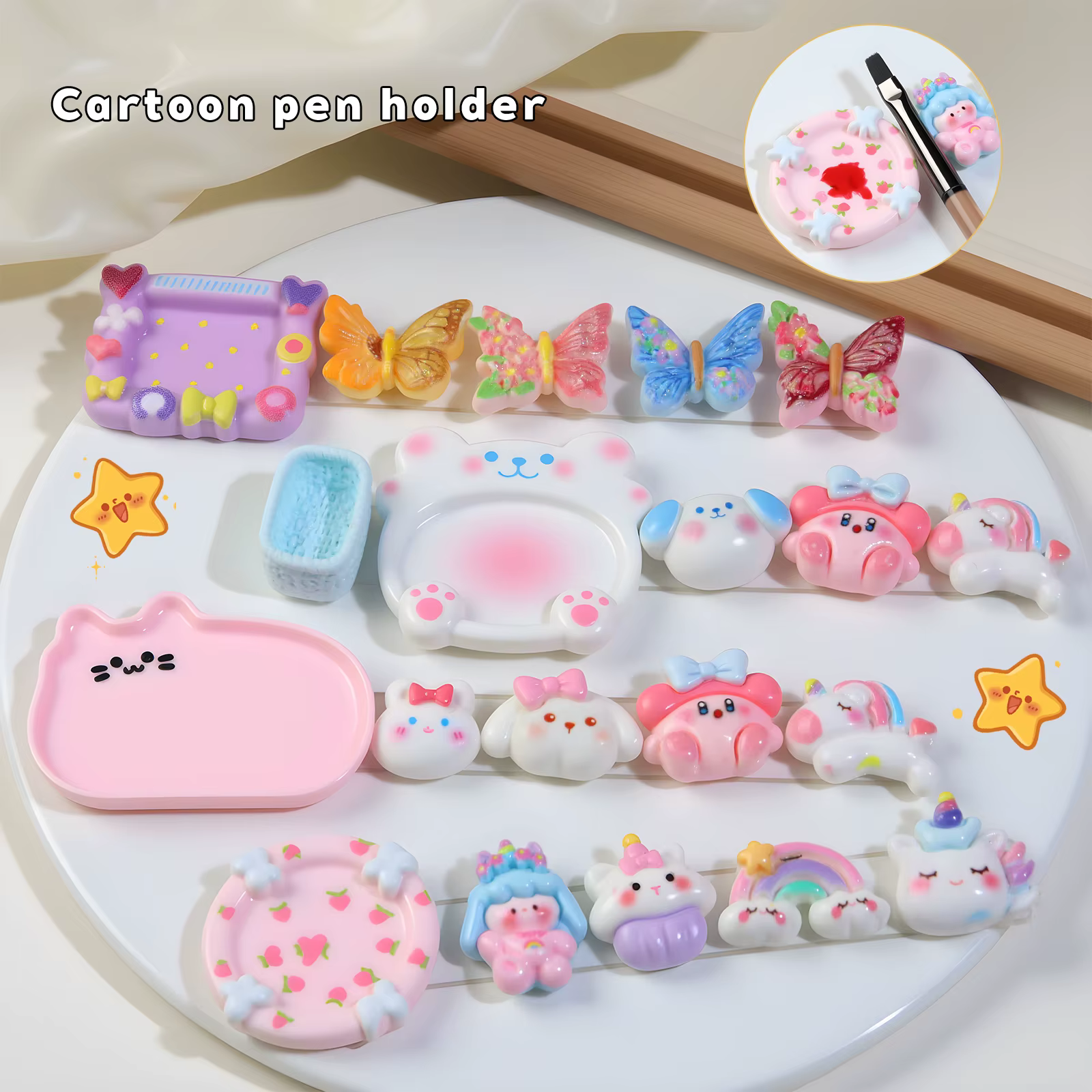 Ensemble de porte-stylos pour nail art, palette de couleurs macaron mignonnes, organisateur d'outils