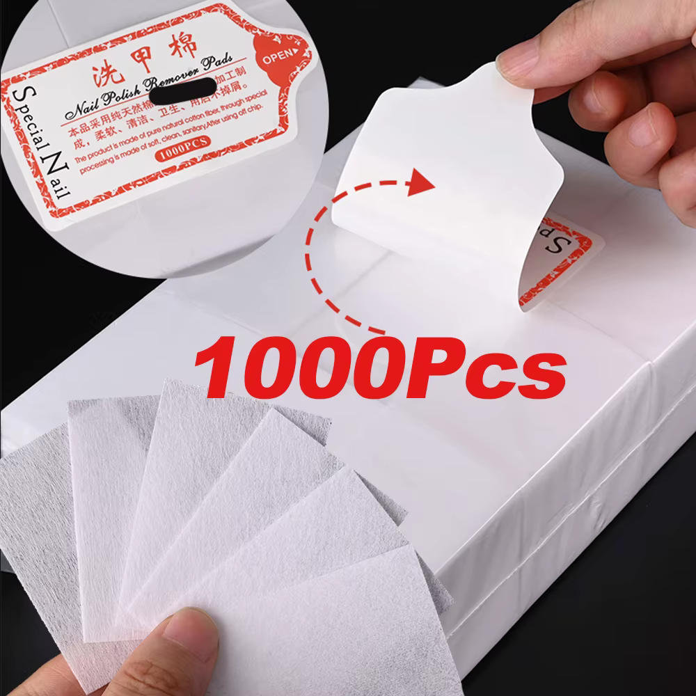 Tampons professionnels en coton non pelucheux, 100/500/600/1000 pièces, tampons de manucure propres 