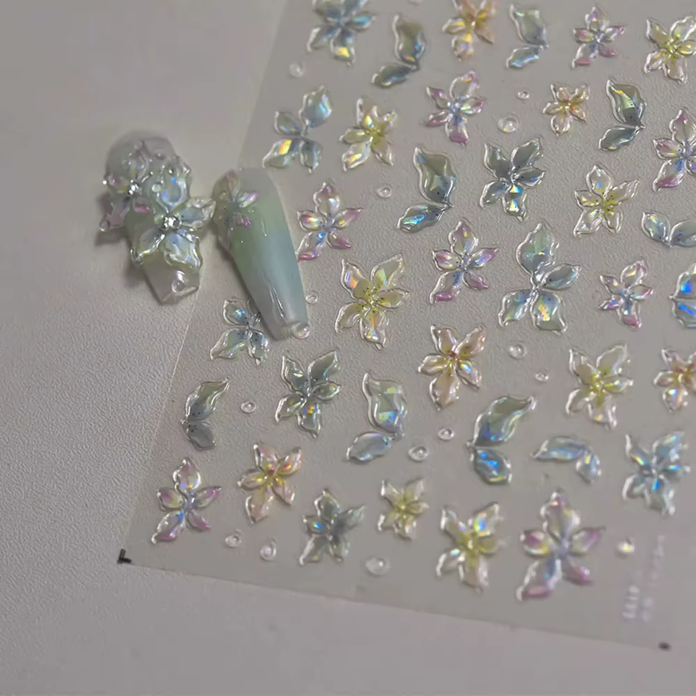 Autocollants 5D pour les ongles, décalcomanies pour manucure, motifs océan, été, étoile de mer, coqu