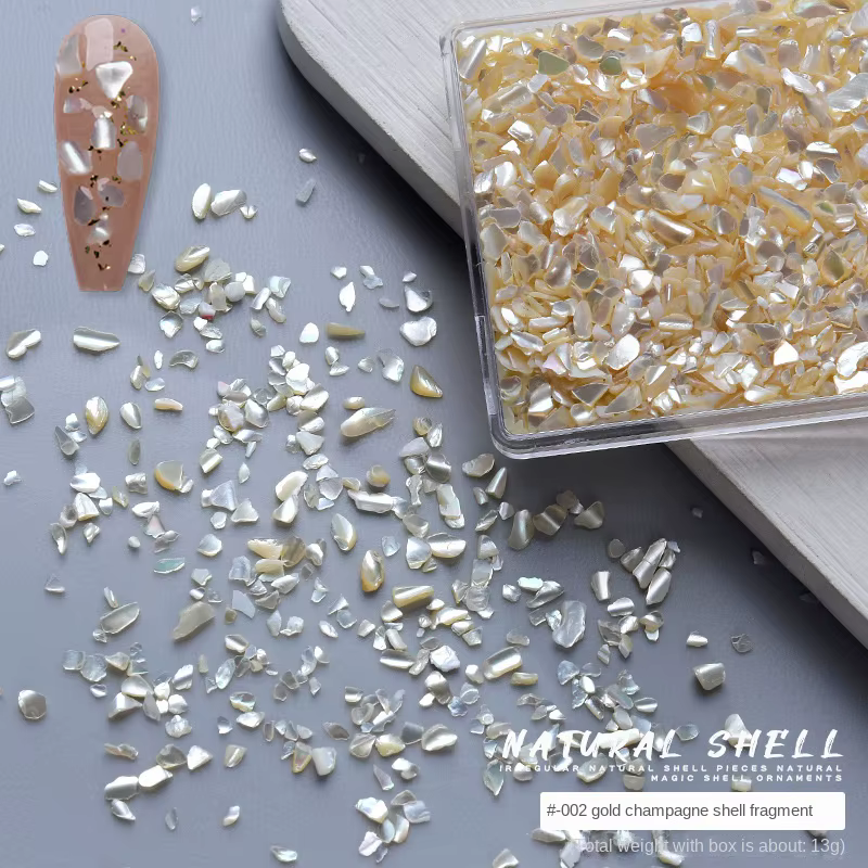 1 boîte coquille Nail Art déco coquille irrégulière 3D gemme paillettes pièce décalcomanie bricolage