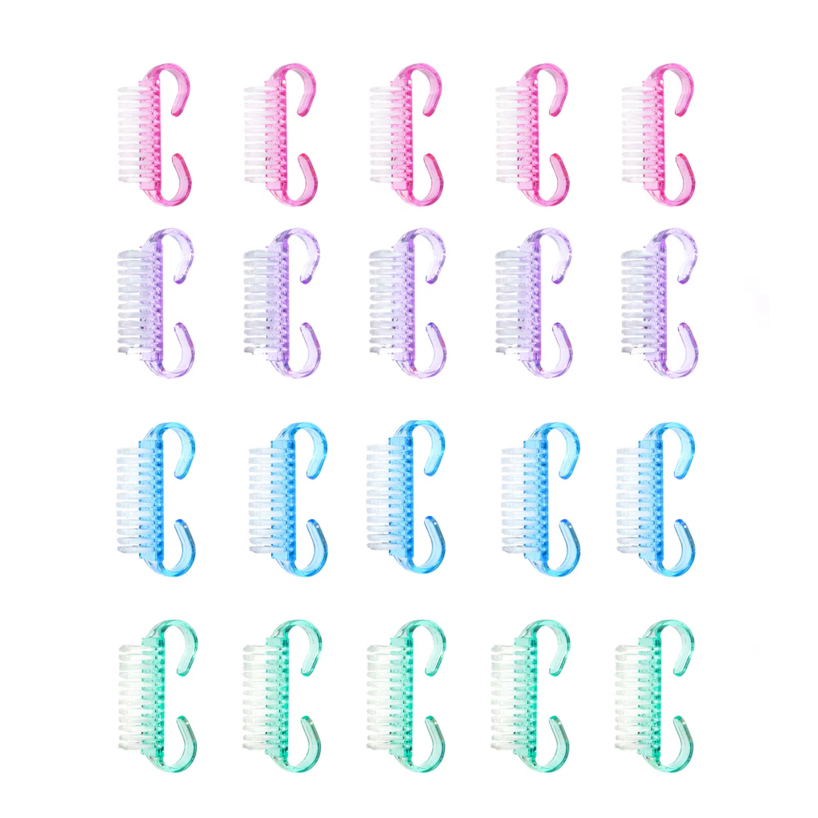 1/5/20 pièces brosse à ongles en acrylique couleur rose Nail Art manucure pédicure doux enlever la p