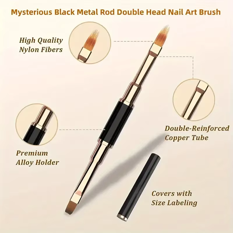 Ensemble de pinceaux professionnels pour Nail Art, 5 pièces, pinceaux à Double extrémité pour longue