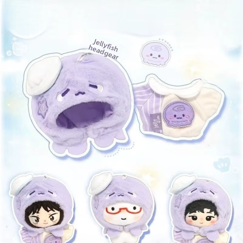 Combinaison de poupée mignonne en forme de méduse violette, 10 cm, taille multiple, tenue de poupée 