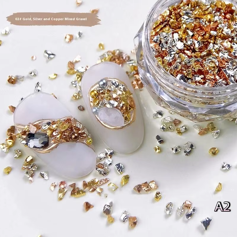 1 boîte de petits ornements d'ongles en matériau Vintage, petit mélange de perles baroques, sac de d