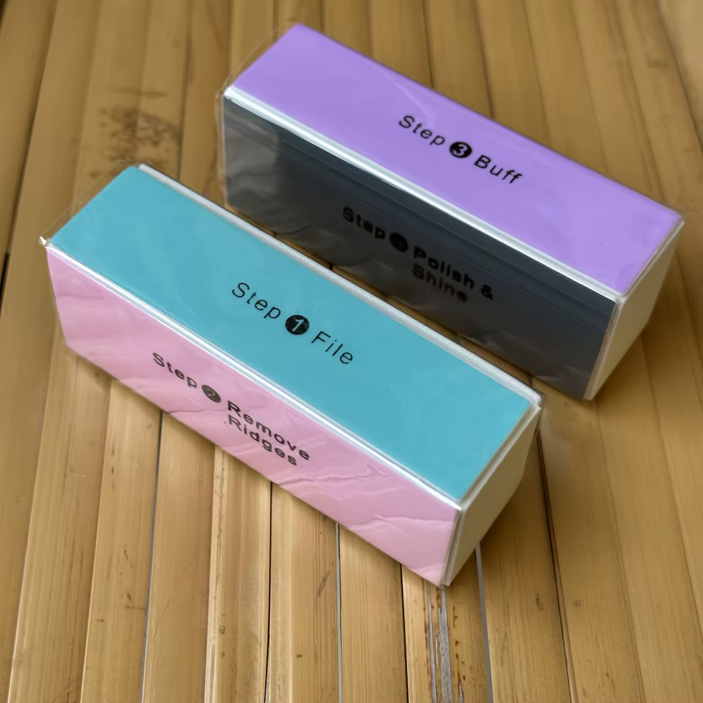 Lot de 2 limes à ongles et blocs de polissage, outils professionnels pour le nail art, permettant de