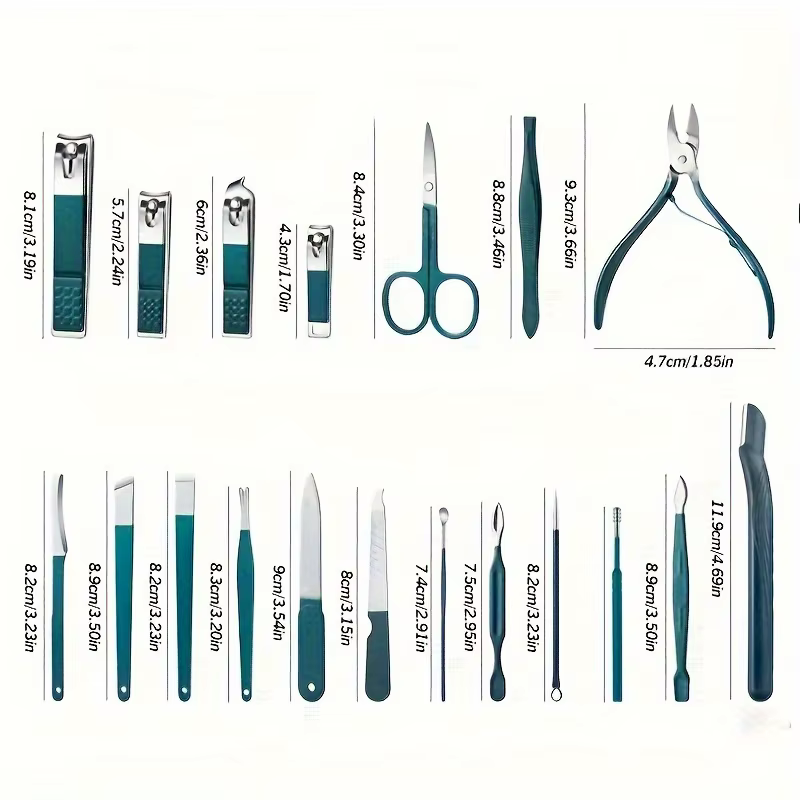 Kit de manucure et pédicure professionnel en acier inoxydable, ensemble de coupe-ongles avec étui de