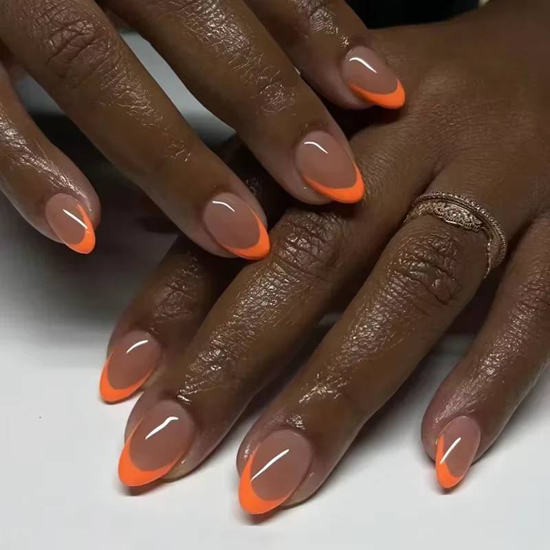 Faux Ballet Français Simple Orange avec Colle Petit et Court, Presse d'Amande Portable à la Mode, N6