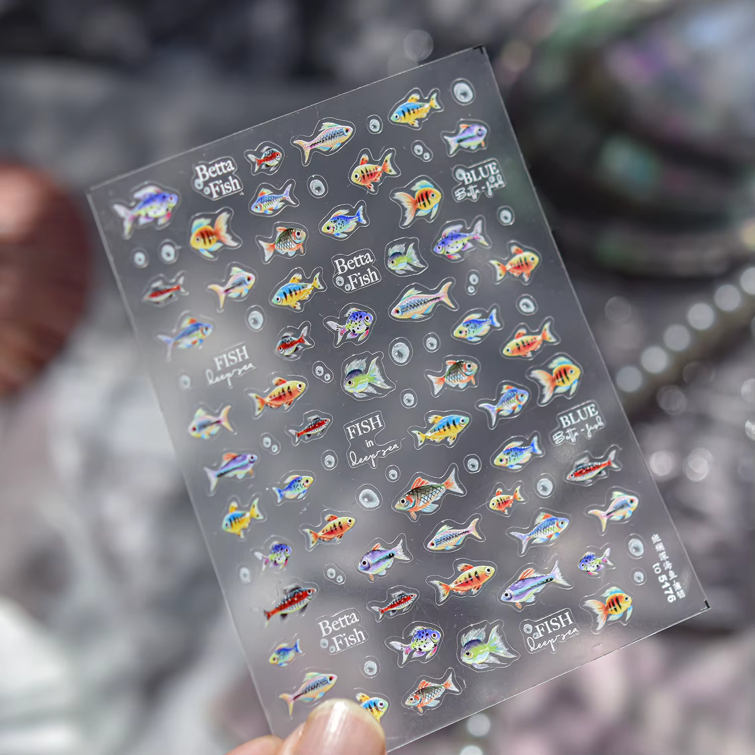 Autocollant pour ongles en gelée, Style Ins, mignon potelé, petits poissons de mer, accessoires océa