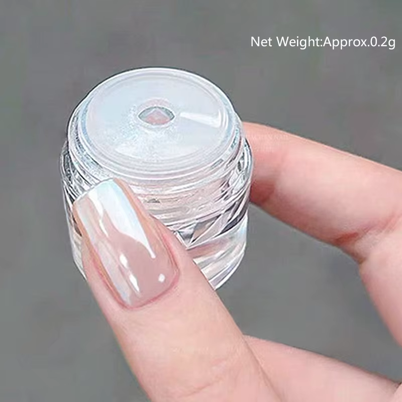 Poudre à paillettes argentées pour ongles, effet métallique, Pigment, vernis Gel UV, flocons, poussi