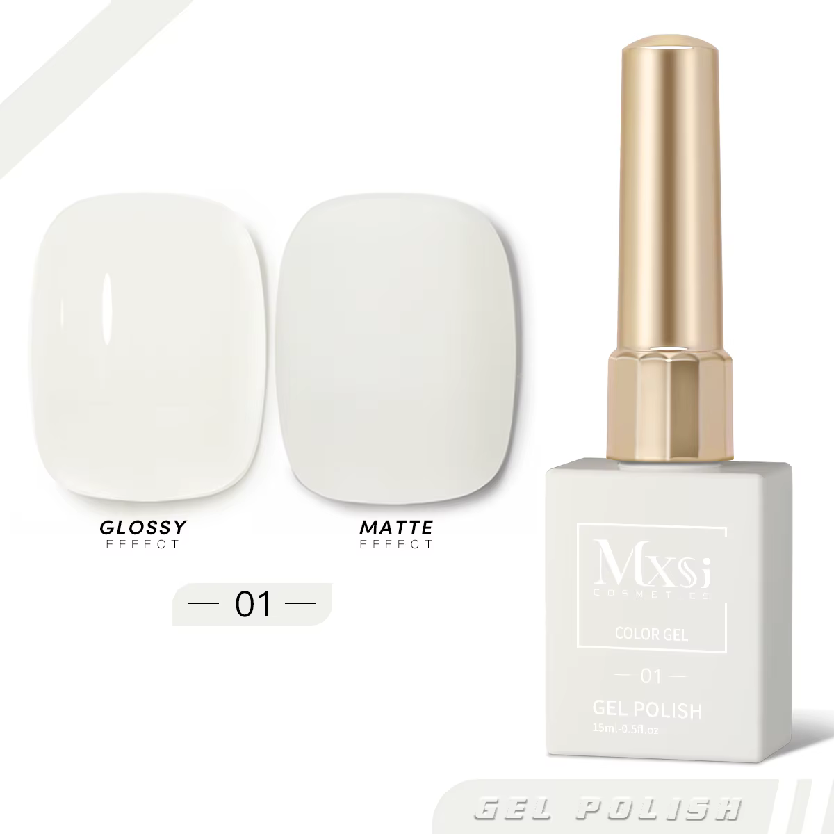 1 Couleur 1 Flacon Vernis Semi-Permanent Noir et Blanc 15ml Lampe UV Nagelack Hybride Nail Art Salon