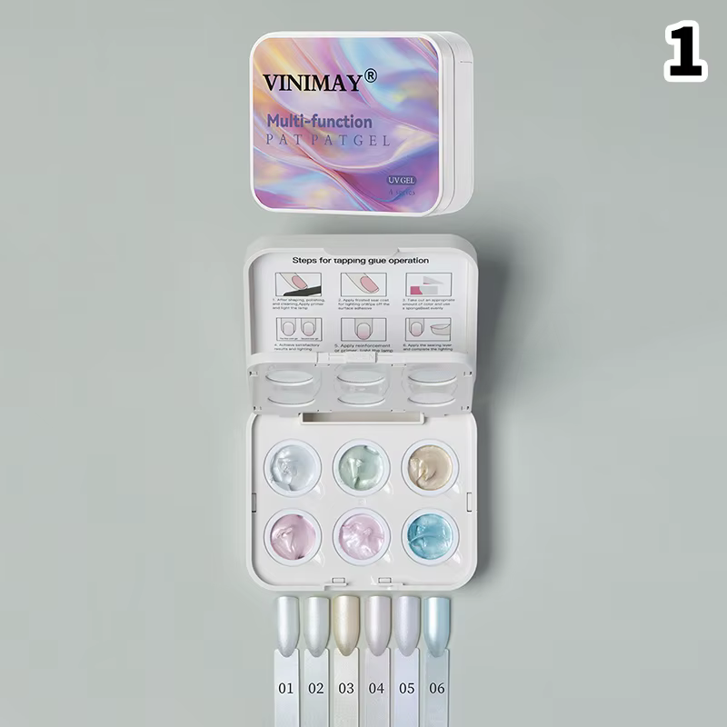 Vernis à ongles gel effet coussin d'air 6 couleurs, kit de peinture pour ongles, colle à peinture, v