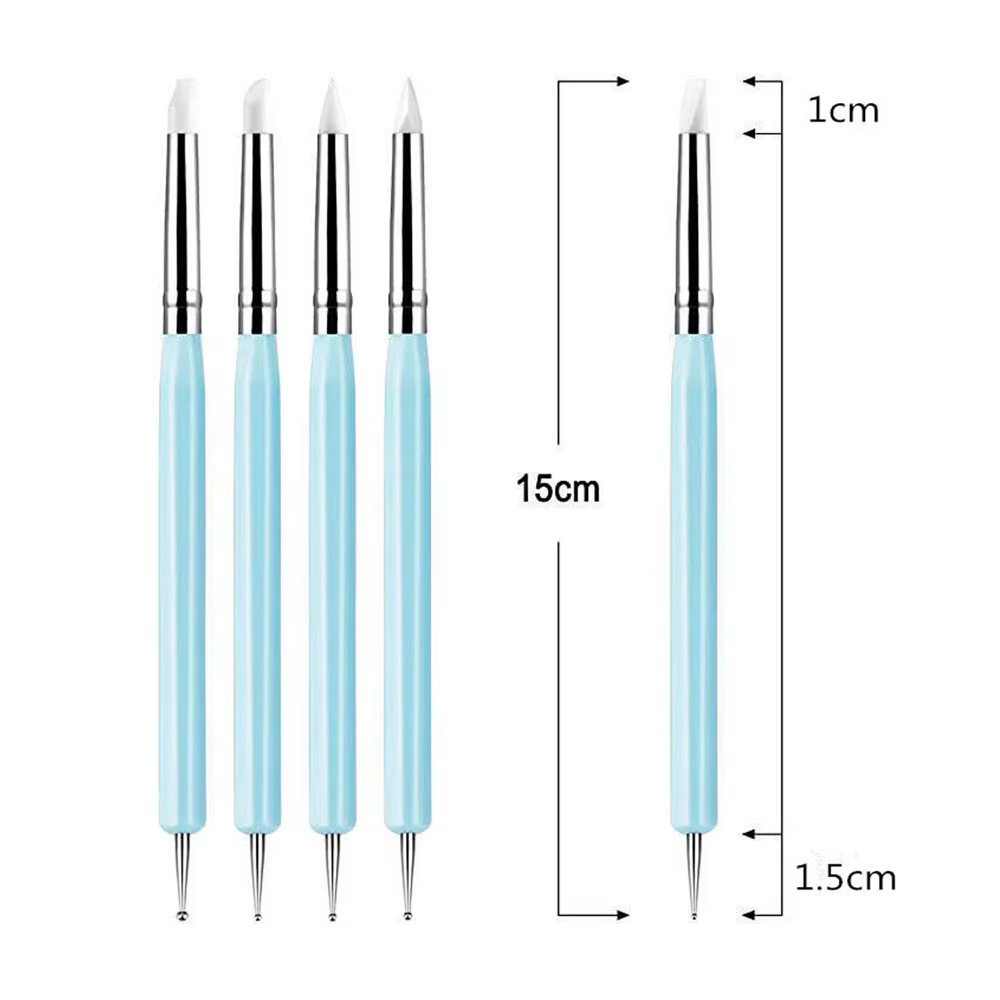 Stylo de sculpture à tête en Silicone à Double extrémité, brosse de modélisation, outil d'argile de