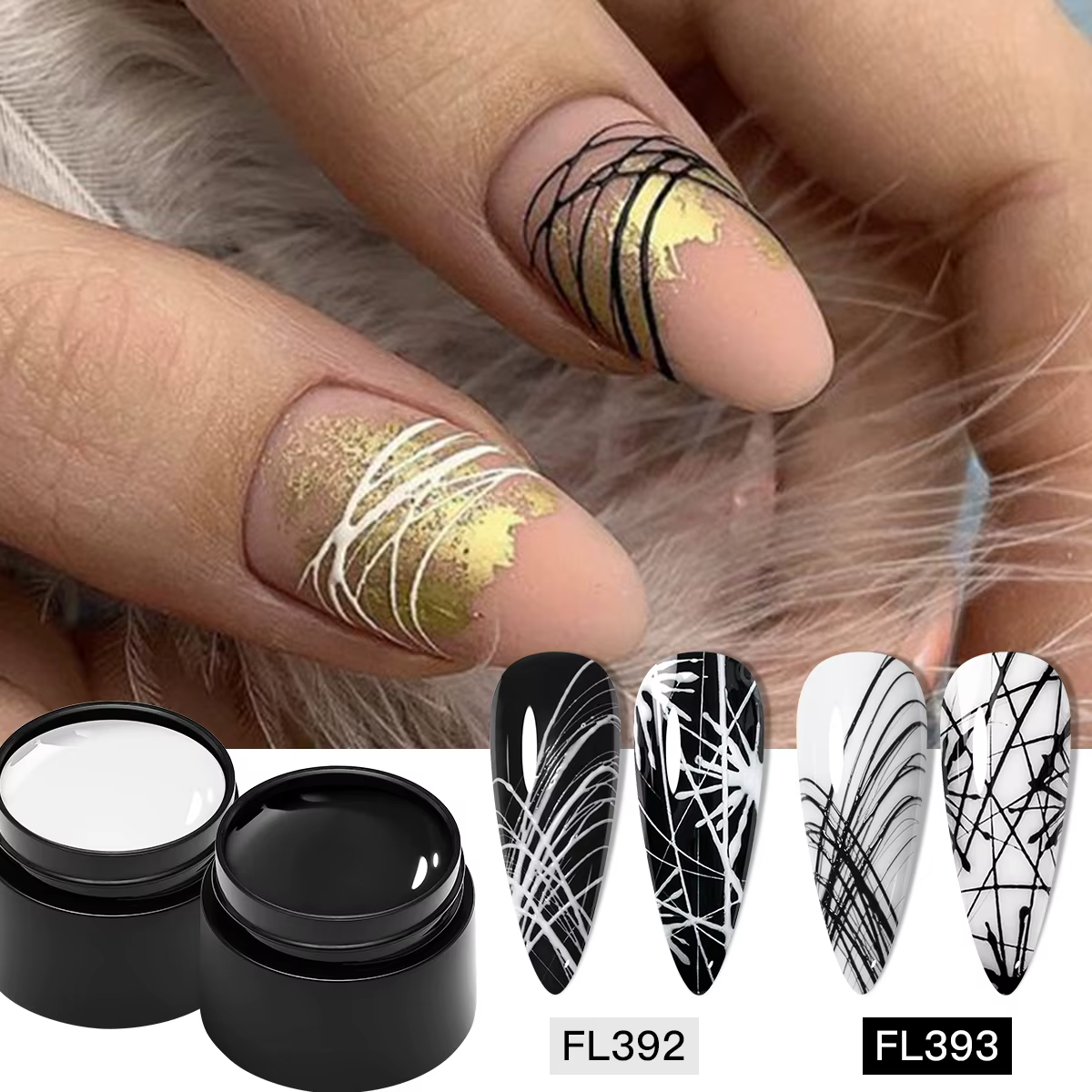 Kit de peinture araignée pour ongles, 2/4 pièces, doublure élastique or argent, vernis Semi Permanen