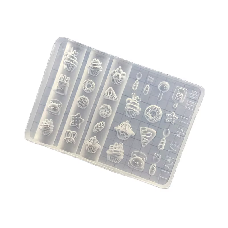 💕 Moule 3D en Silicone pour Nail Art, gâteau, crème glacée, motif de collation, décoration d'ongles,