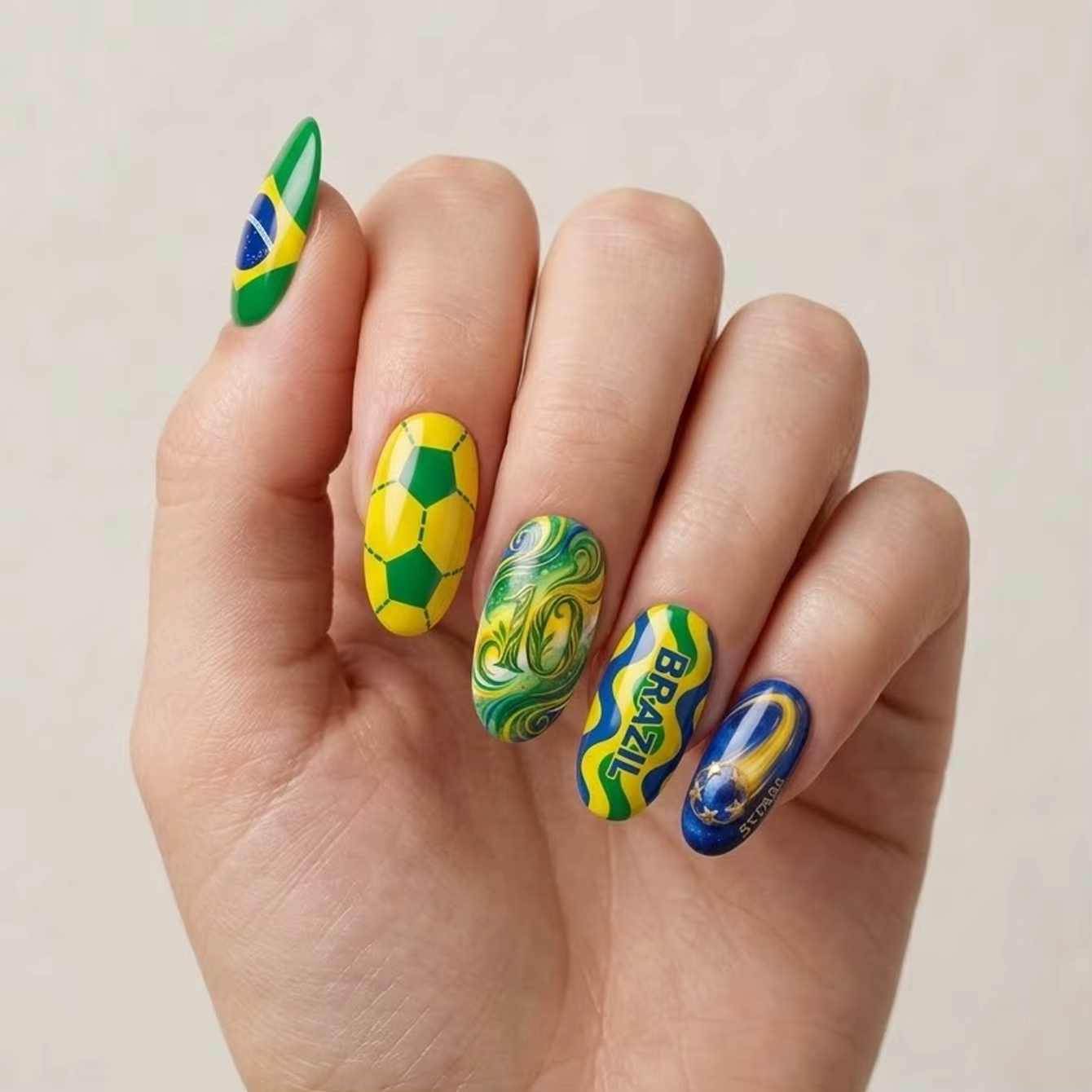 24 faux ongles à presser sur le thème du football – Kit d'art pour ongles à thème football – Parfait