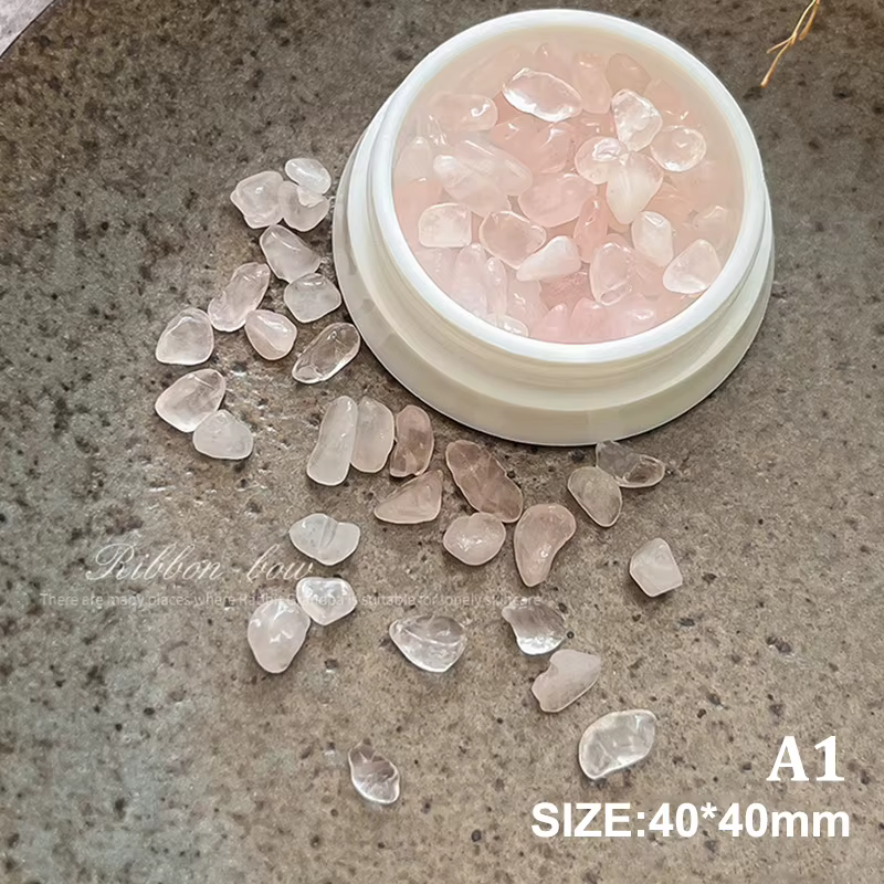 Accessoires pour ongles en pierre de cristal, 1 boîte, Mini breloques colorées en pierre naturelle i