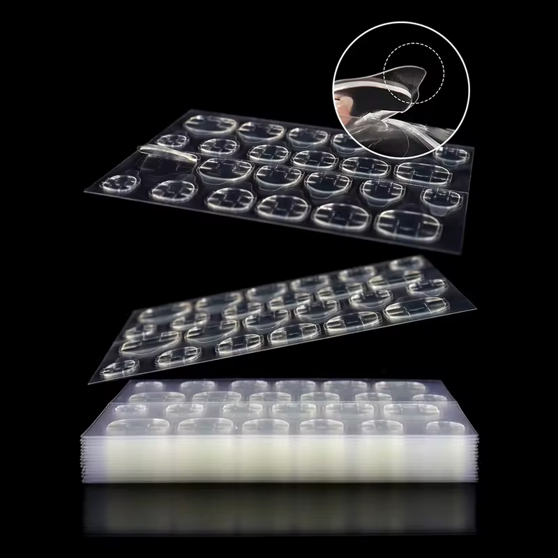 Colle gelée Super collante pour ongles à pression, 12 feuilles/288 pièces, autocollants imperméables