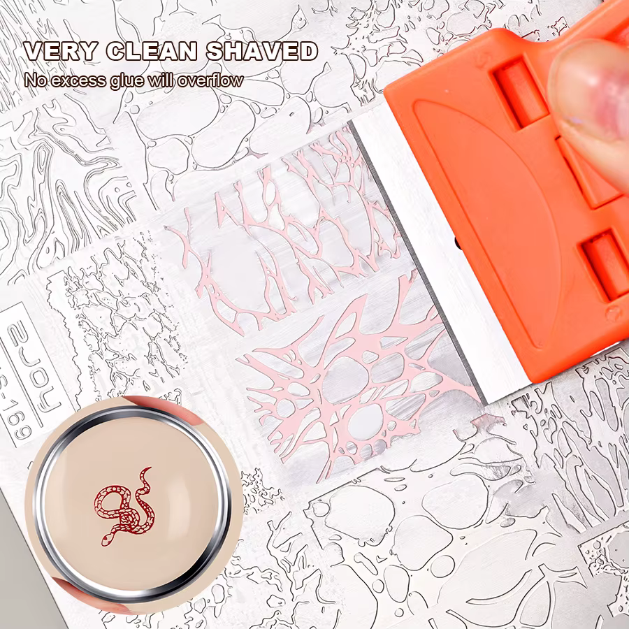 Grattoir pour Nail Art, tampon de manucure français avec grattoir, pelle de nettoyage amovible, auto