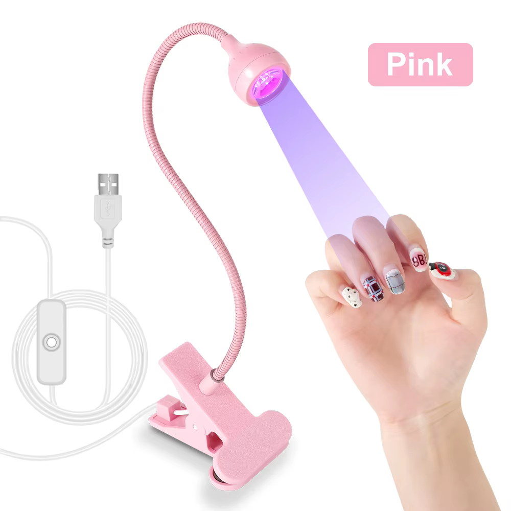 Lampe UV LED pour sécher les ongles en Gel, vernis à ongles, bureau Flexible à clipser, Mini lampe à