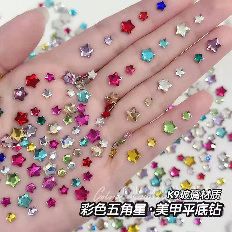 50-300 pièces Mini amour coeur diamant décoration d'ongles Super étincelant fond plat diamant coloré