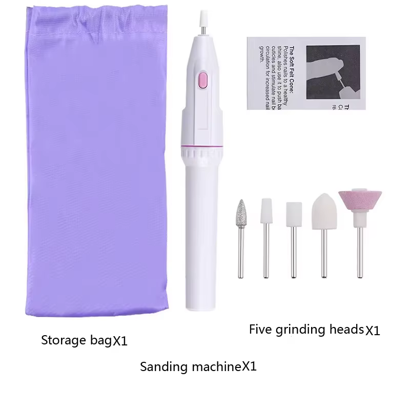Kit de perceuse à ongles électrique, Mini polisseuse pour manucure et pédicure, meulage, polissage, 