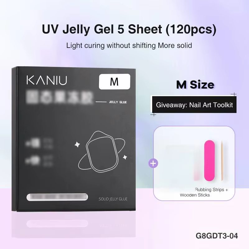 KANIU 5 feuilles de gel UV (120 pièces) – Adhésifs double face super collants pour faux ongles à pre