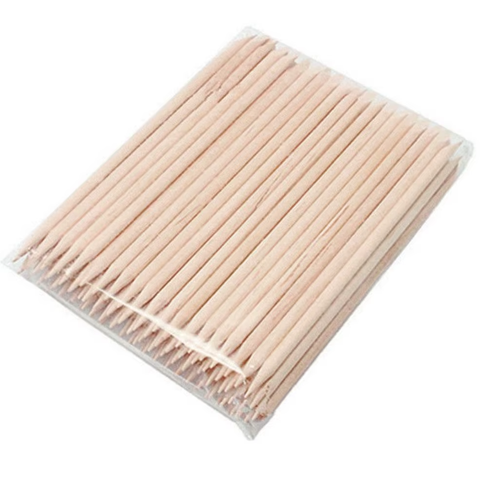 500/100 pièces bâtons de bois Orange pour ongles en vrac Double face poussoir à cuticules dissolvant