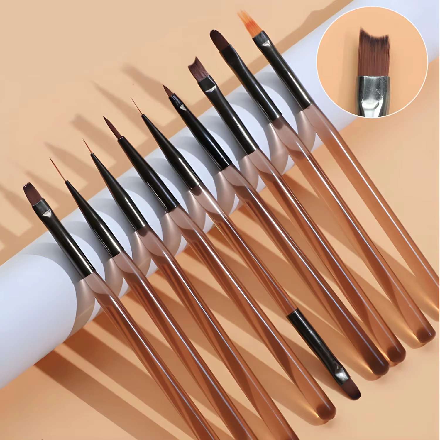 9 stylo Gel UV brosse à ongles bricolage brosse à ongles pinceau de peinture acrylique, Eyeliner pou