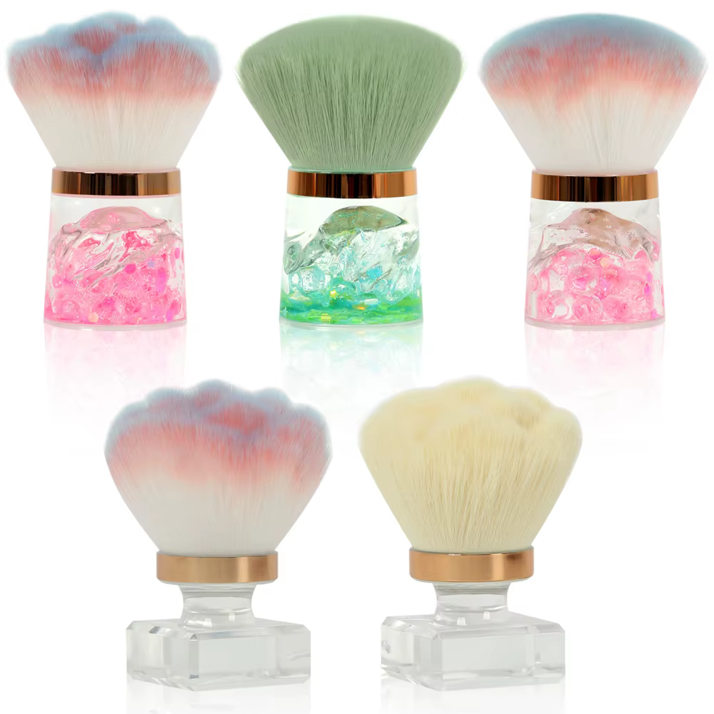 Brosse à poussière pour Nail Art, manche en plastique, pour enlever la poudre, nettoyage doux, pour