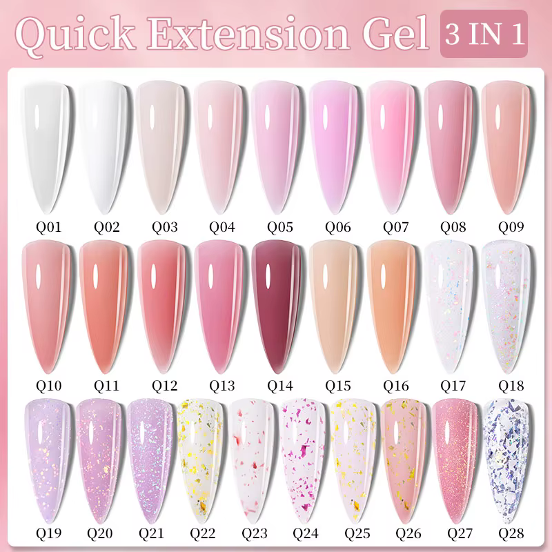LILYCUTE 7ML Extension rapide Gel pour ongles Vernis Semi Permanent acrylique cristal blanc clair Nu