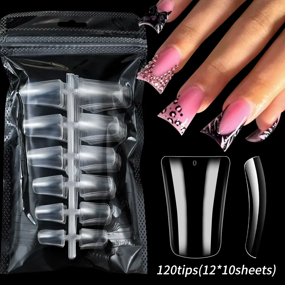 120 pièces 12 tailles pieds de canard Style faux ongles pointes d'ongles de canard Gel X pointes d'o