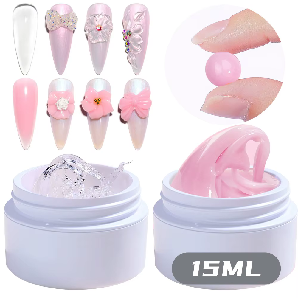 Gel constructeur solide rose/clair/blanc pour ongles Gel dur Extension constructeur Gel pour ongles,