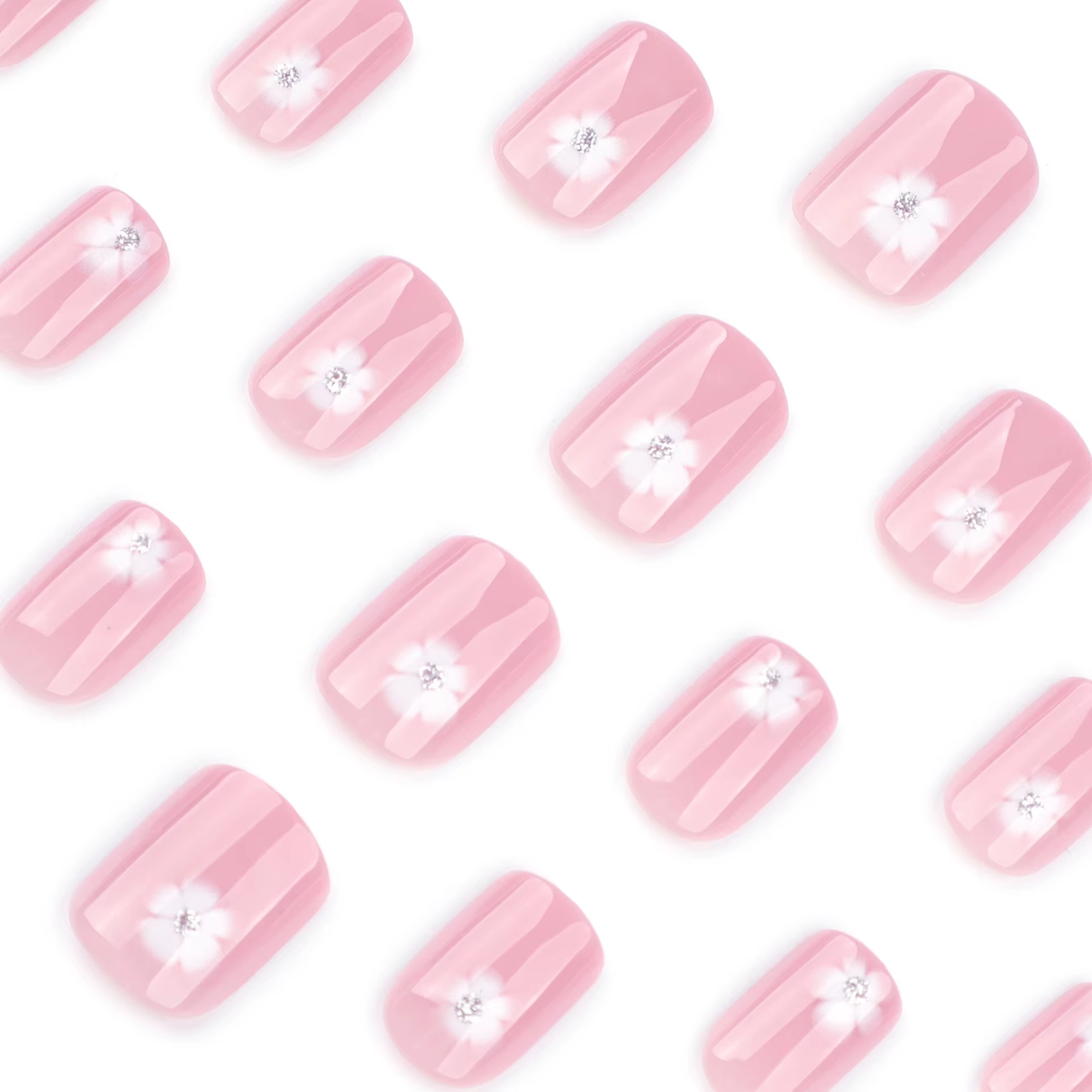 Faux ongles à pression pour chaton noir et blanc, 24 pièces, carrés, amovibles, portables, faits à l
