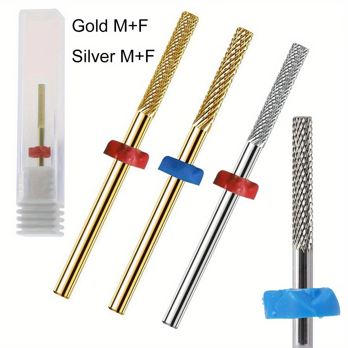 1/2 pièces argent or professionnel carbure forets à ongles forets à cuticules électrique dissolvant 