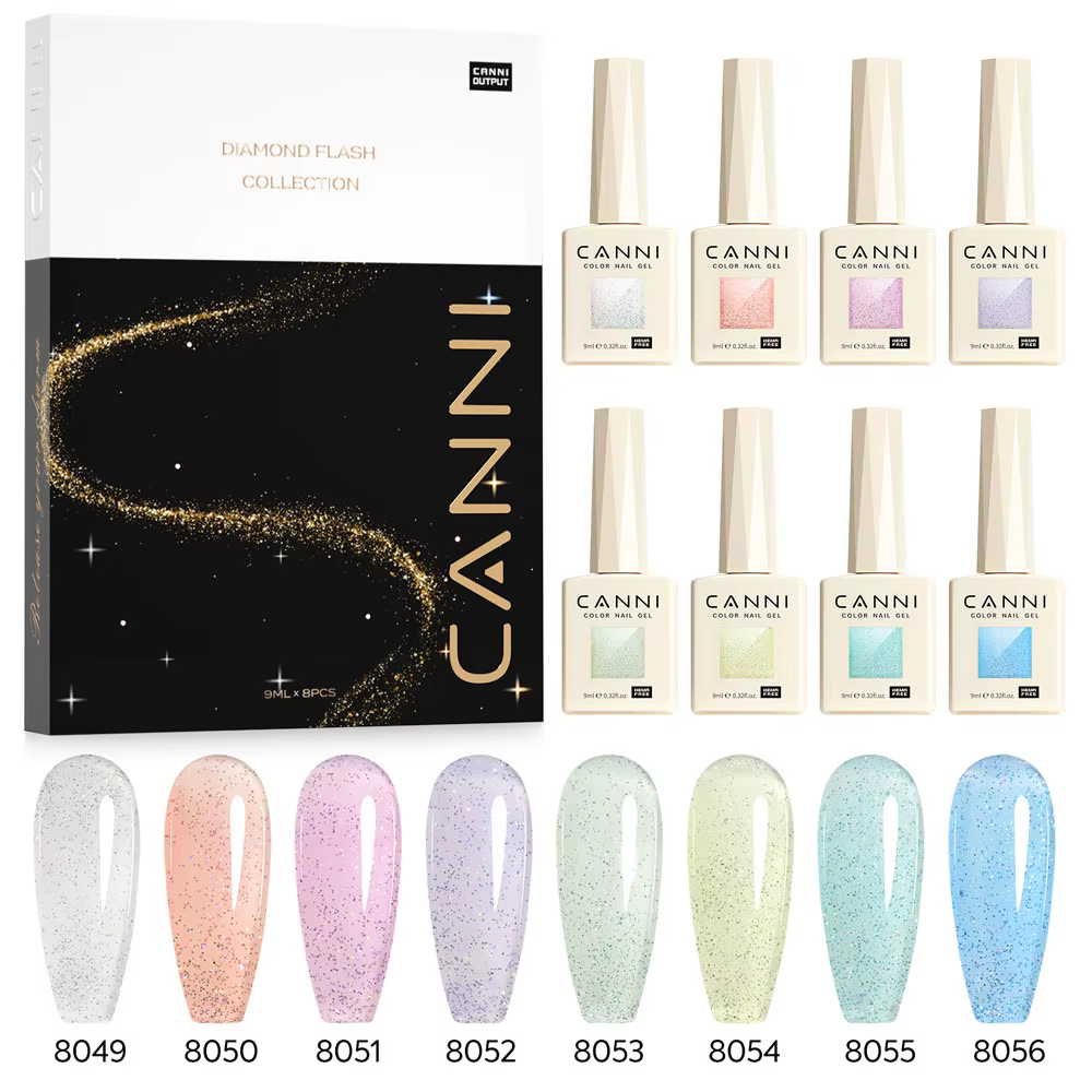 Kit de vernis à ongles gel œil de chat CANNI 8 pièces/kit 9ML, sans TPO/HEMA, à faire tremper, UV LE