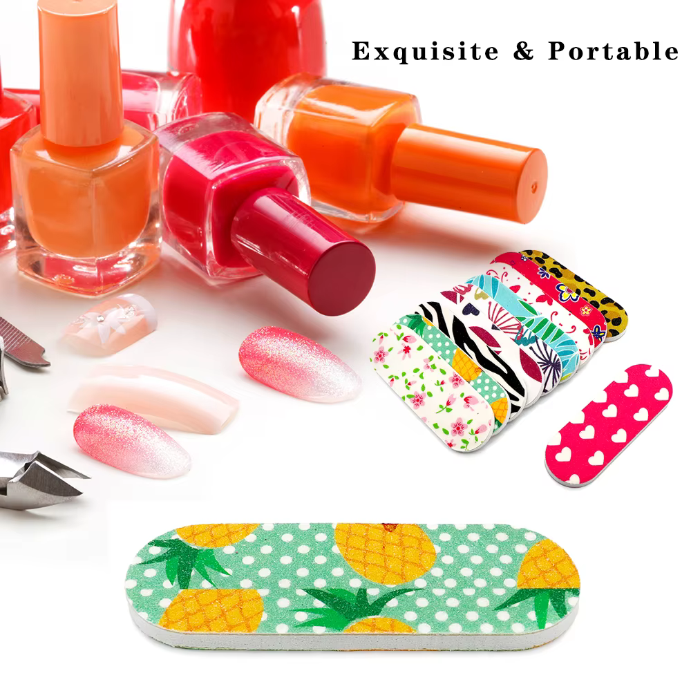 50 pièces limes à ongles planches Double face Mini limes à ongles bloc de ponçage coloré Gel mousse