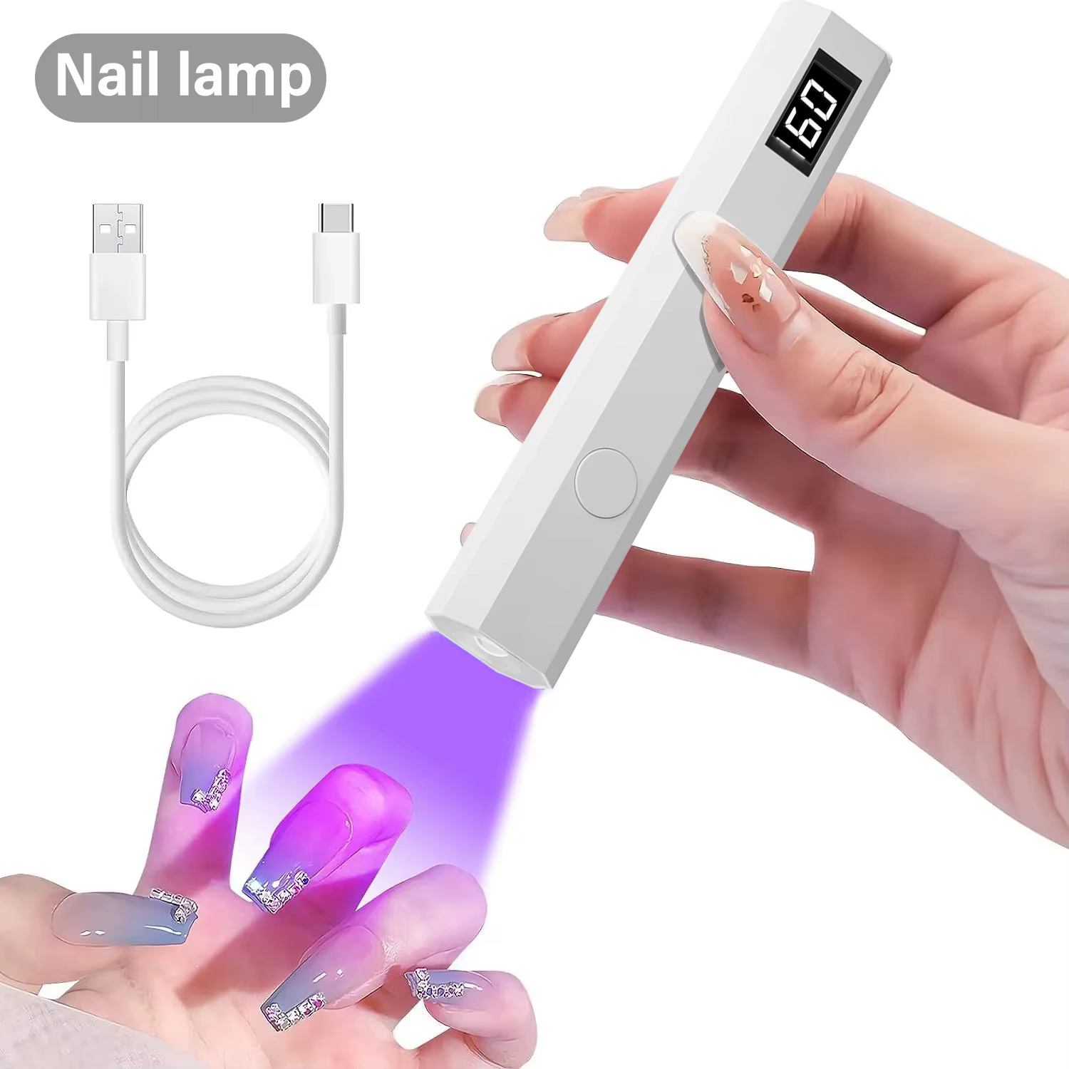 YIKOOLIN lumière UV/LED portative pour ongles 12W Mini lumière UV Portable pour ongles en Gel 2 régl
