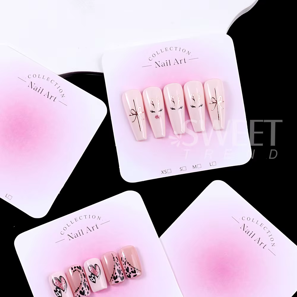 Carte d'exposition pour Nail Art, 20/30/50/100 pièces, 6.5x6.5cm, carte d'emballage pour ongles à pr