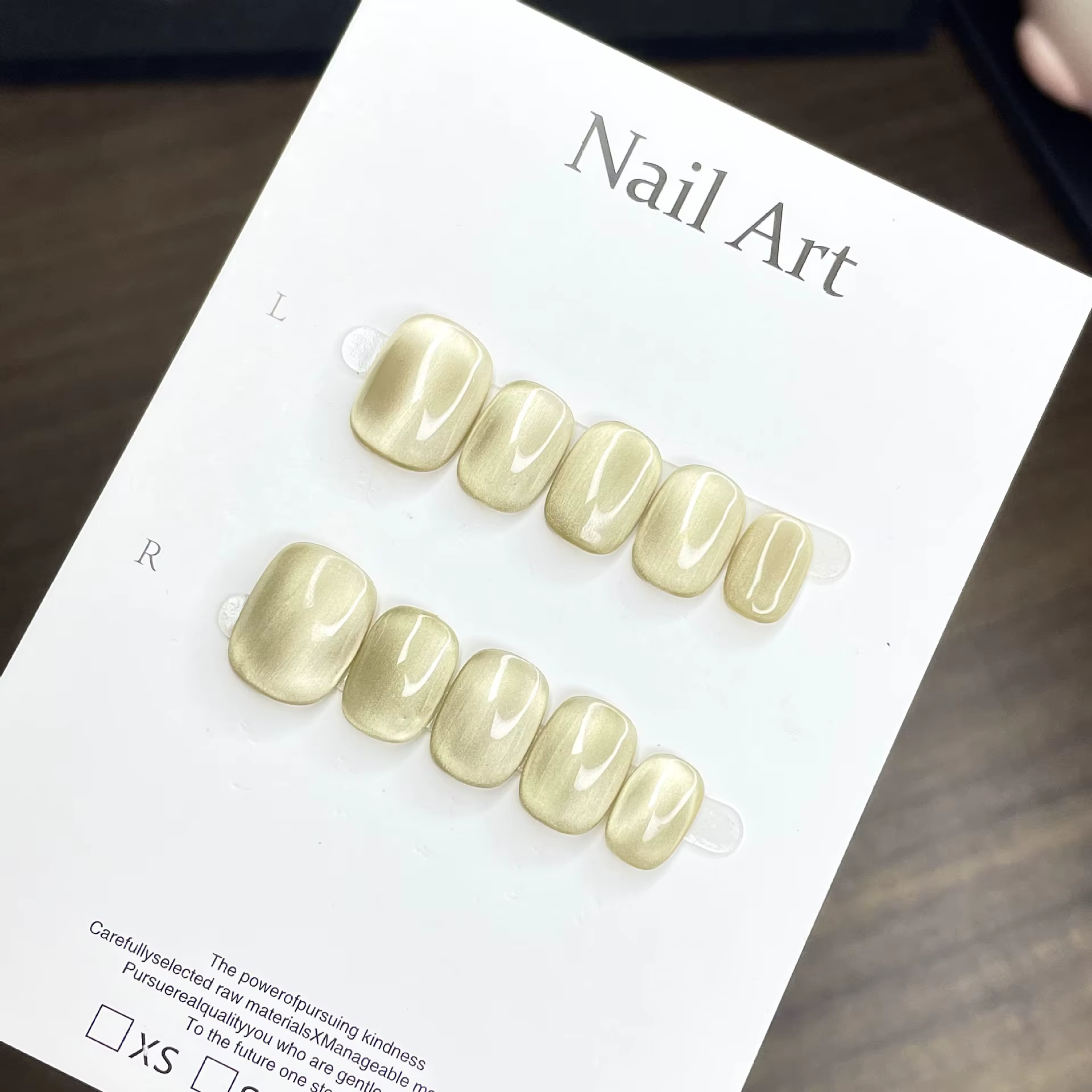 10 pièces Faux ongles à presser pour nail art, rose violet, effet œil de chat, faits main, bleu, pol
