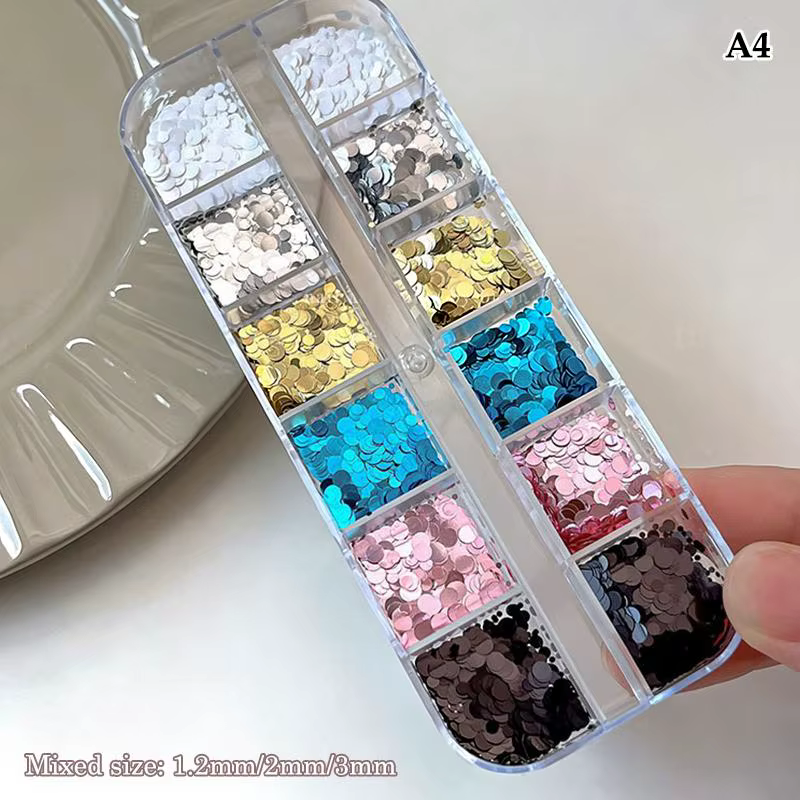 Décoration d'ongles en forme d'étoile à cinq branches, paillettes colorées, poussière de paillettes 