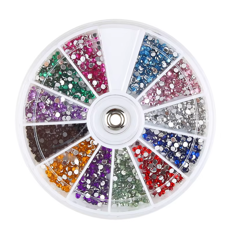 Strass 3d en pierre brillante pour ongles, 12 couleurs mélangées, 1.5MM,2MM,3MM, petites perles, man
